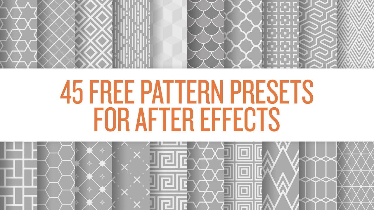 Freebie: 45 Free Pattern Presets for After Effects