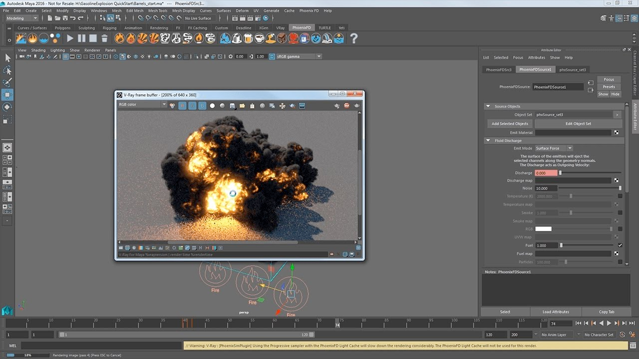 Chaos Group Phoenix FD for Maya – Quick Start: Gasoline Explosion