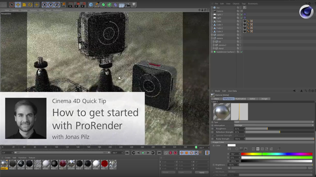 Cinema 4D: Getting Started with ProRender in C4D R19
