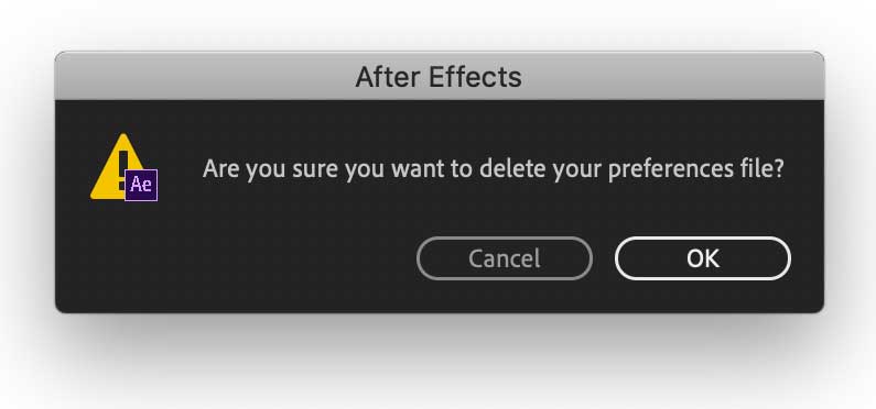 Delete After Effects Preferences