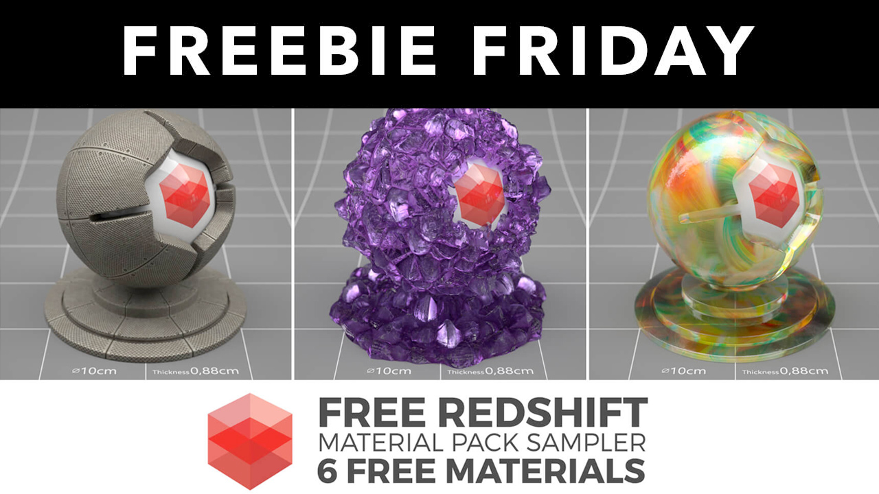 Freebie: Redshift C4D Material Pack Sampler: 6 Free Materials
