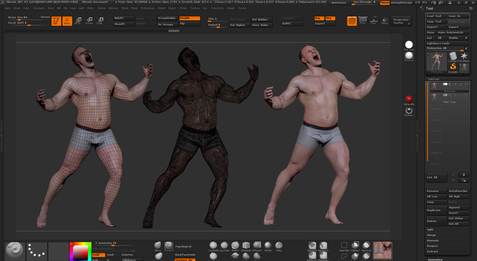 Free 3D Scans of Male Figure from Ten24 with ZBrush, tutorial included