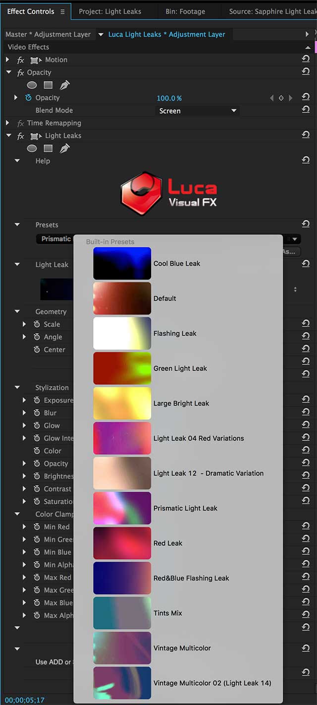 Luca Visual FX Light Leaks