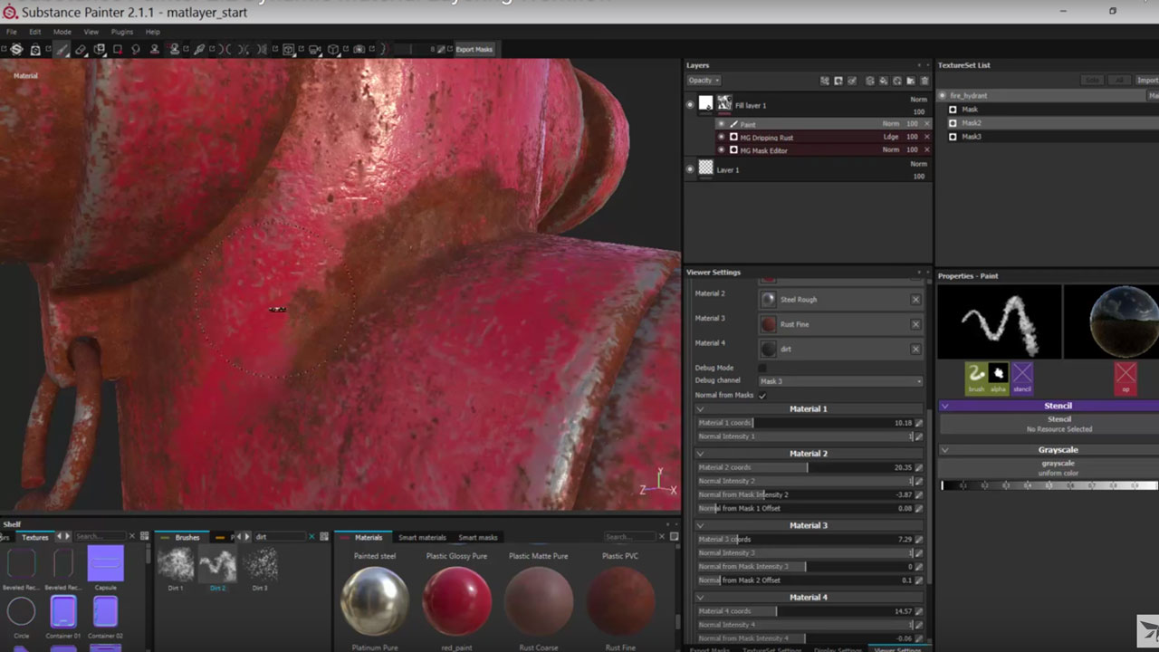 Allegorithmic Substance Painter 2.2 : Dynamic Material Layering Workflow
