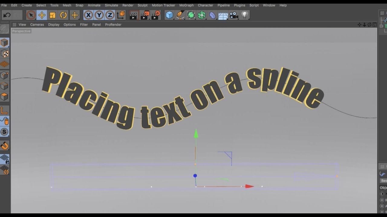 Placing Text on a Spline in Cinema 4D