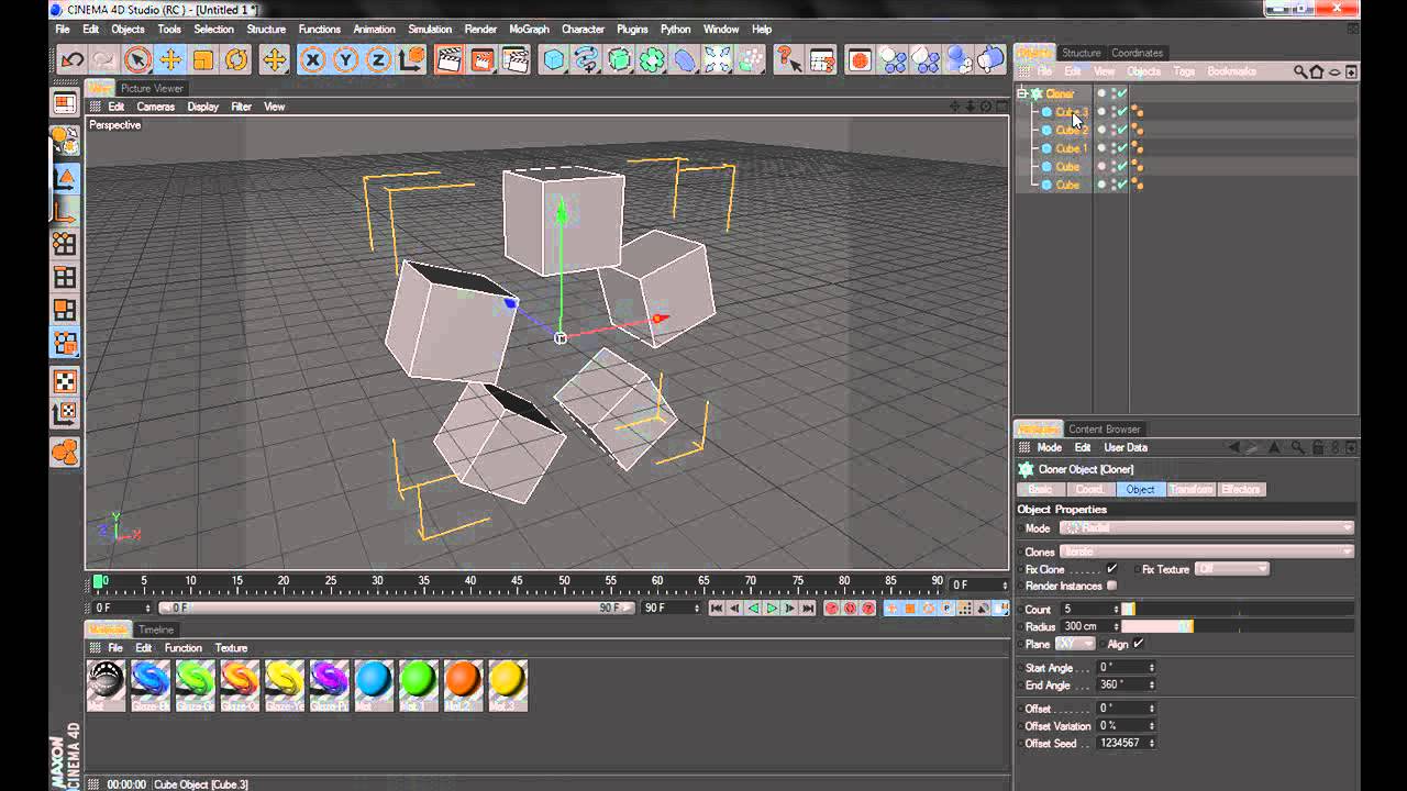 Placing Multiple Materials on a Cloned Object in Cinema 4D