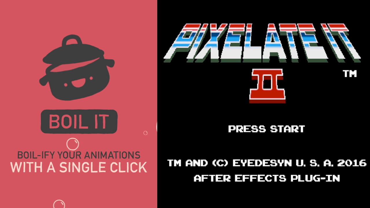 New at Toolfarm: eyedesyn Boil It and Pixelate It for After Effects