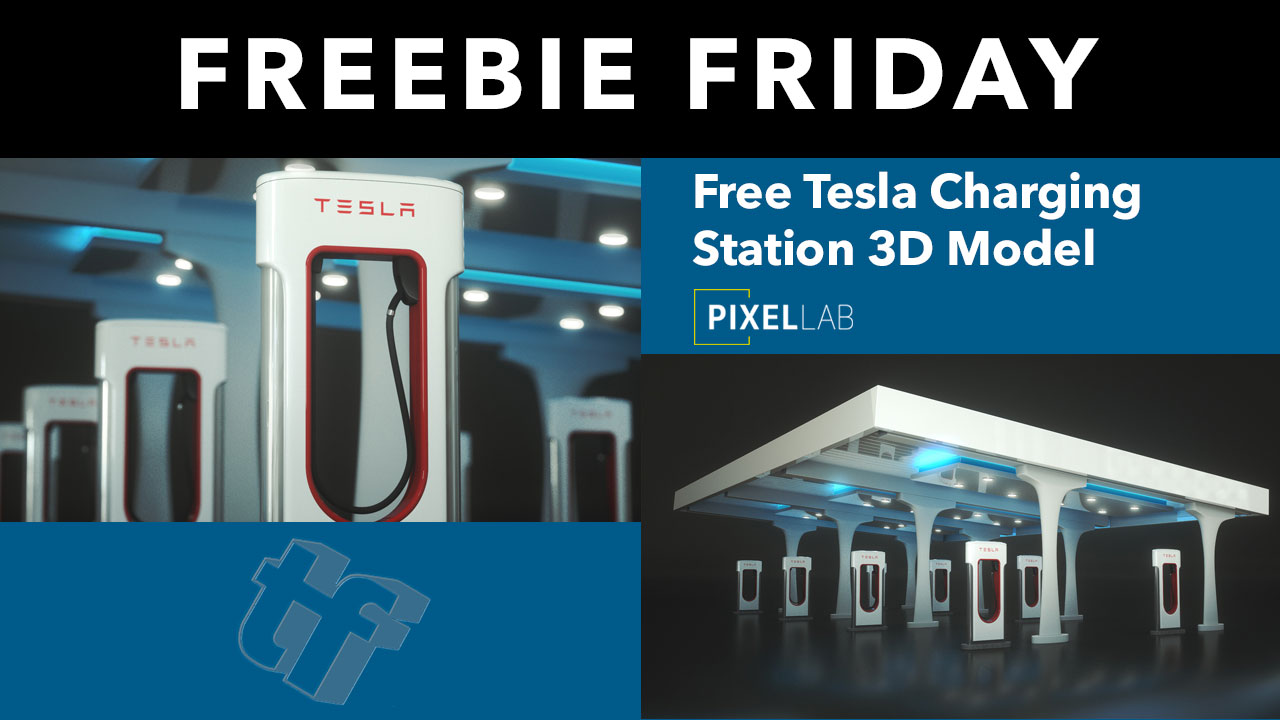 Freebie: Tesla Charging Station Model from The Pixel Lab