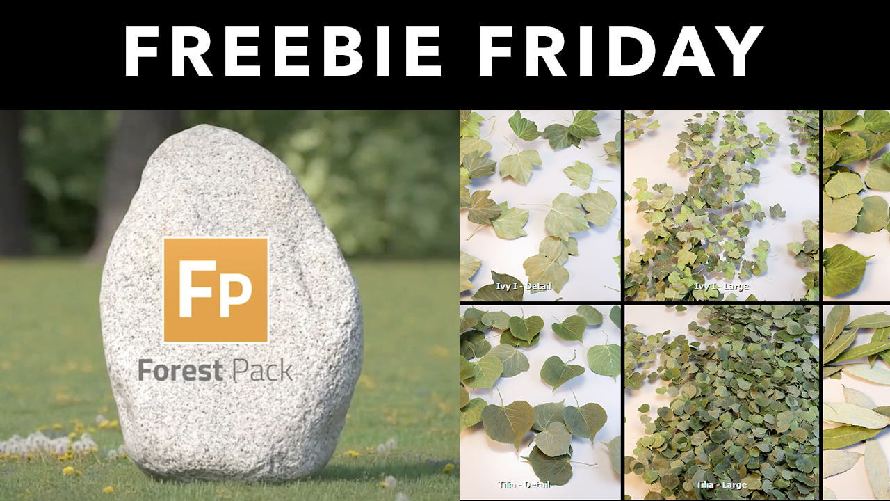 Freebie: iToo Forest Pack: New photoscanned rocks and leaves presets