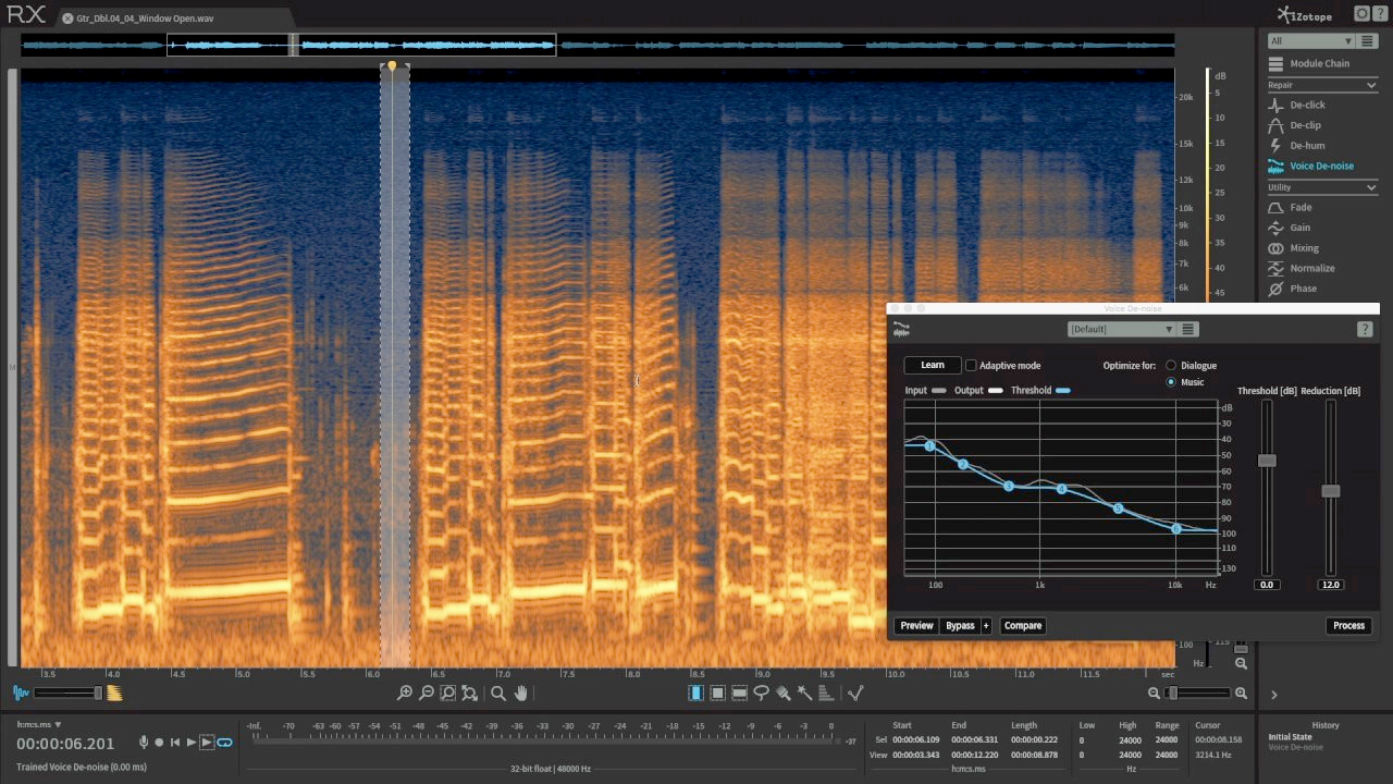 Fix Room Noise on Guitar Recordings with RX Elements