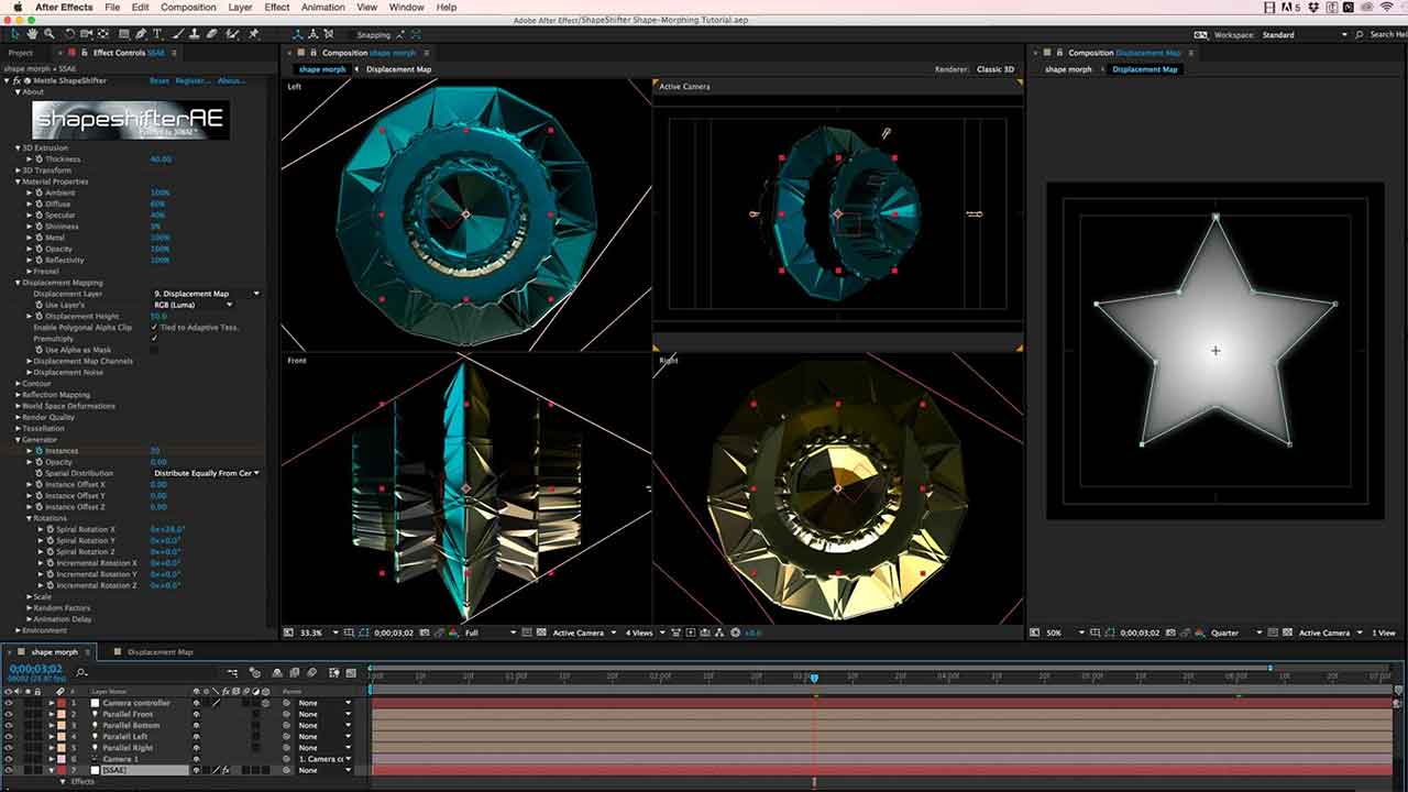 After Effects 3D Shape Morphing with Mettle ShapeShifter AE