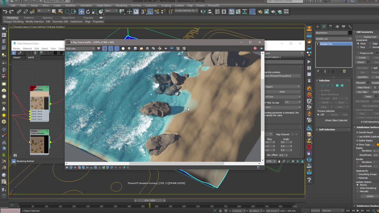 Phoenix FD 3.0 for 3ds Max – Beach wave water simulation