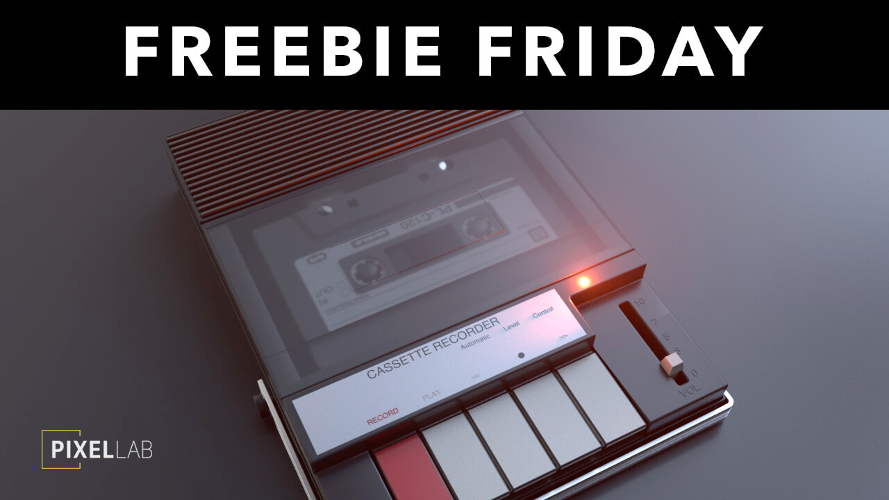 Freebie: Cinema 4D Model: Vintage Cassette Recorder from The Pixel Lab