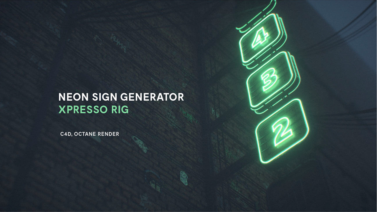 Freebie: Cinema 4D/Octane: Neon Sign Generator for Cinema 4D Octane