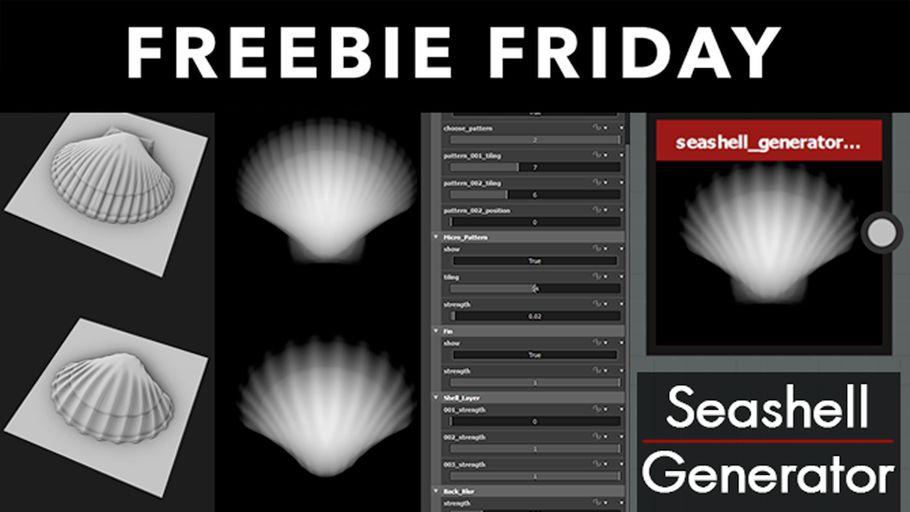 Freebie: 3D/Substance Designer: Free Seashell Generator