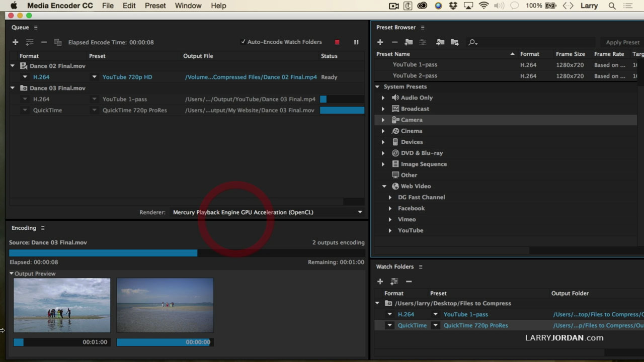 Adobe Media Encoder: Create Watch Folders
