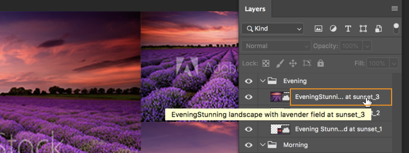 Photoshop now puts ellipses (...) in the middle of long layer names.