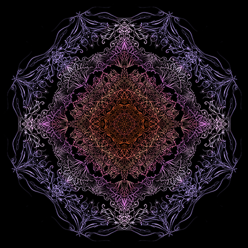 Pattern created with Mandala symmetry. (Artwork designed by Mike Shaw.)
