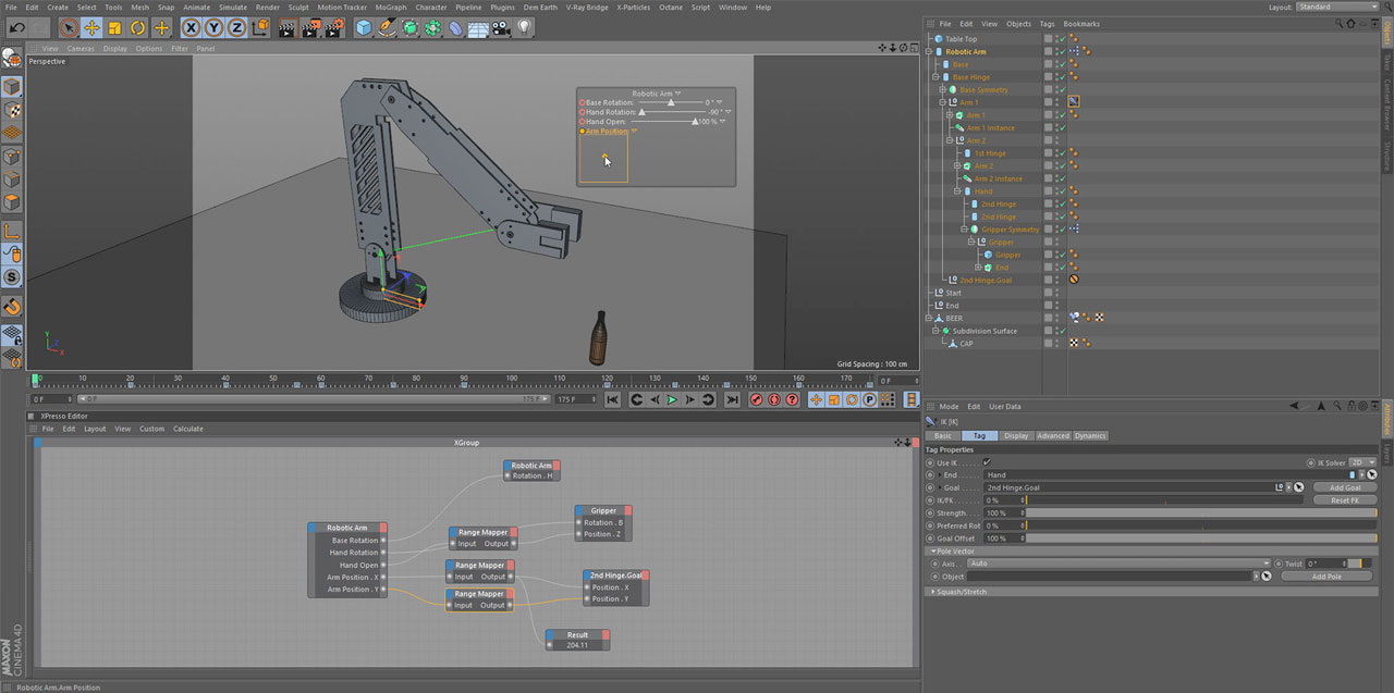 helloluxx learn c4d rigging in one day robot arm